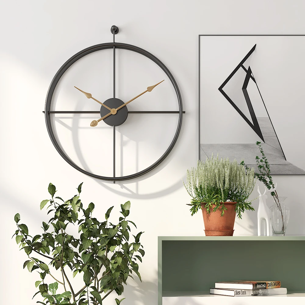 Большой Винтаж металлические настенные часы современный дизайн для Украшения