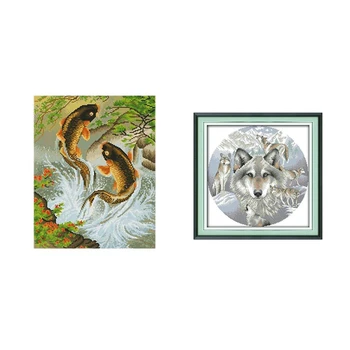 1 set Cross Stitch Kits Patterns Embroidery Kit - Spirit of The Wolfs 14CT 38x38cm & 1 set Animal 5D Diamond Embroidery Painting
1 set Cross Stitch Kits Patterns Embroidery Kit - Spirit of The Wolfs 14CT 38x38cm & 1 set Animal 5D Diamond Embroidery Painting