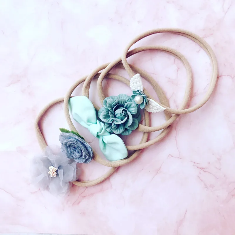 small flower baby nylon headbands newborn girls hair accessories (12)