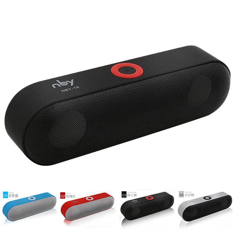 2019 new NBY-18 mini bluetooth speaker portable wireless speaker sound system 3D stereo music surround support Bluetooth TF AUX
2019 new NBY-18 mini bluetooth speaker portable wireless speaker sound system 3D stereo music surround support Bluetooth TF AUX