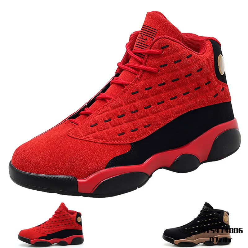 Фото Баскетбольная обувь для мужчин и женщин красные высокие кроссовки баскетбола