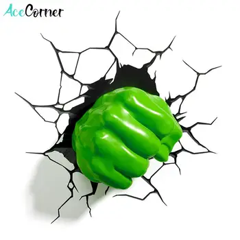 Acecorner Green Hulk Hand Superhero 3D LED Wall Lamp Creative Sticker Hanging Avengers Marvel Night Light for Christmas Kid Gift 
Acecorner Green Hulk Hand Superhero 3D LED Wall Lamp Creative Sticker Hanging Avengers Marvel Night Light for Christmas Kid Gift