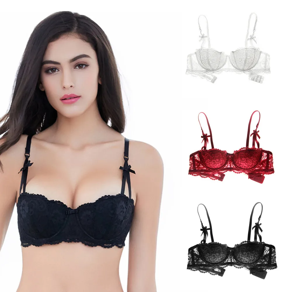 Sexy Lace Half Cup with Bow Lingerie Solid Breathable Comforable Cotton Intimates Bra
Sexy Lace Half Cup with Bow Lingerie Solid Breathable Comforable Cotton Intimates Bra