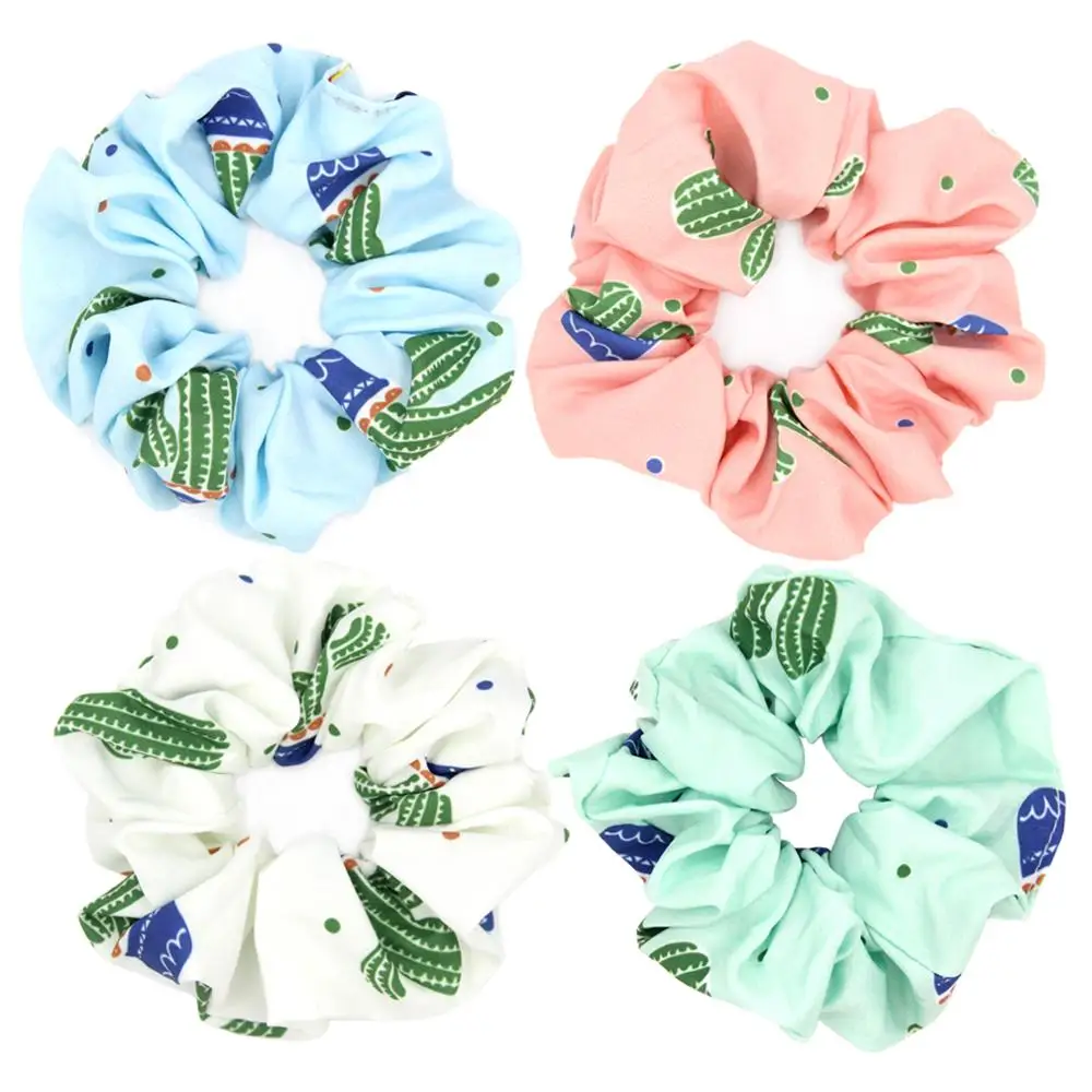 Furling Girl 1 PC Cactus Print Hairband Women Hair Accessories Tie Scrunchie Ponytail Holder Rope |