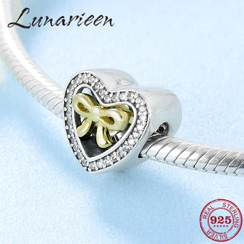 New 925 Sterling Silver Shining heart-shaped cutout zircon gold bow DIY beads Fit Original europeu Charm Bracelet Jewelry making
New 925 Sterling Silver Shining heart-shaped cutout zircon gold bow DIY beads Fit Original europeu Charm Bracelet Jewelry making