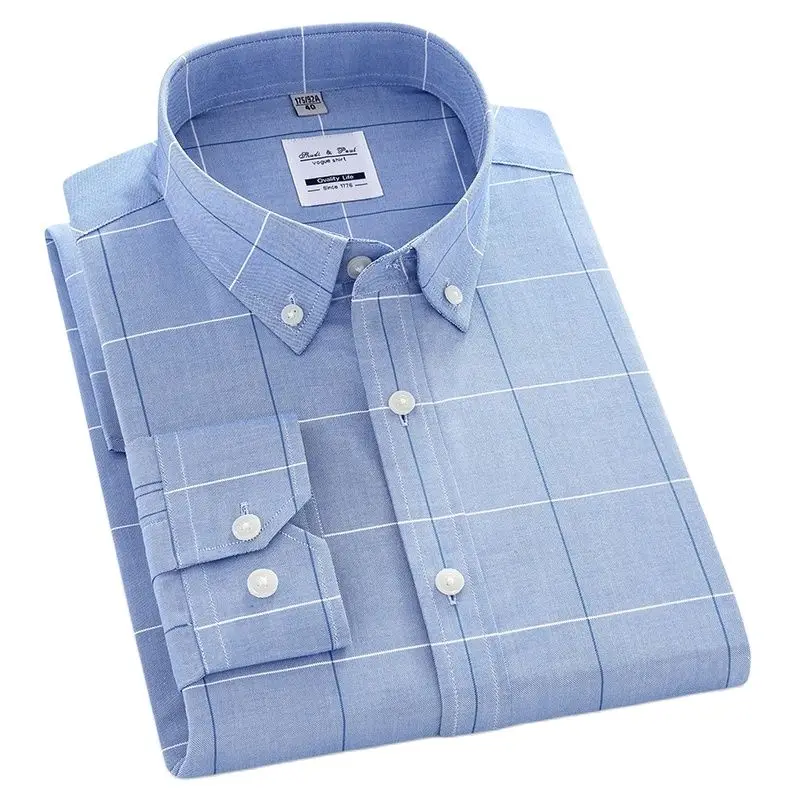 Men's Daily Casual Checked Oxford Shirts Single Pocket Clean Stitched Regular-fit Long Sleeve Button Down Tops Shirt
Men's Daily Casual Checked Oxford Shirts Single Pocket Clean Stitched Regular-fit Long Sleeve Button Down Tops Shirt