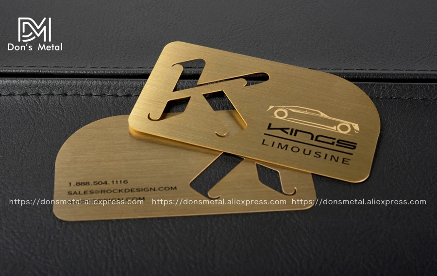 Gold hollow stainless steel business card and black membership card stainless steel metal business card 