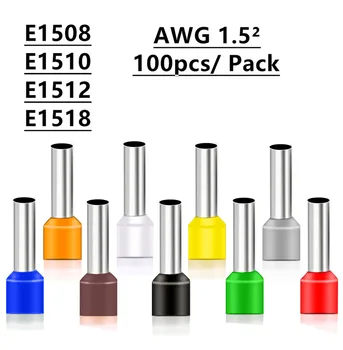 100PCS E1508 E1510 E1512 E1518 Insulated Ferrules Terminal Block Cord End Wire Connector 1.5mm2, Crimp Terminator
100PCS E1508 E1510 E1512 E1518 Insulated Ferrules Terminal Block Cord End Wire Connector 1.5mm2, Crimp Terminator