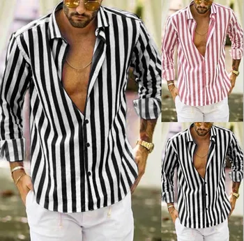Man Long Sleeve Stripe Shirt Leisure Tide Male Fashion Vertical Striped Slim Fit Business Work Wear Dress Shirts
Man Long Sleeve Stripe Shirt Leisure Tide Male Fashion Vertical Striped Slim Fit Business Work Wear Dress Shirts