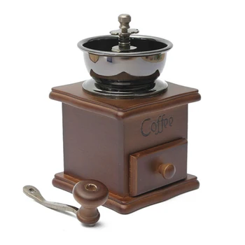 Wooden Hand Coffee Grinder Classical Mini Manual Coffee Grinder Stainless Steel Retro Coffee Spice Burr Mill Wheel Machine
Wooden Hand Coffee Grinder Classical Mini Manual Coffee Grinder Stainless Steel Retro Coffee Spice Burr Mill Wheel Machine