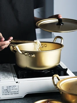 Korean-Style Yellow Aluminum Instant Noodle Pot Household Small Stew-Pan with Lid Stretched Noodles Hot Pot Dual-Sided Stockpot
Korean-Style Yellow Aluminum Instant Noodle Pot Household Small Stew-Pan with Lid Stretched Noodles Hot Pot Dual-Sided Stockpot