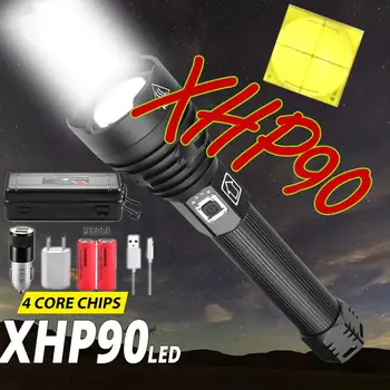 XHP90 USB Rechargeable brightest LED Flashlight Powerful Torch Super Waterproof Zoom Hunting Torch Light Use 18650 drop shipping
XHP90 USB Rechargeable brightest LED Flashlight Powerful Torch Super Waterproof Zoom Hunting Torch Light Use 18650 drop shipping