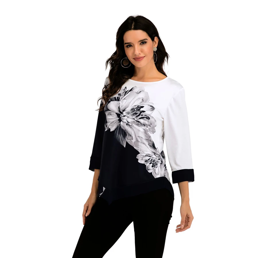 Blouse Women 2020 Autumn Street O-neck Loose Irregular Hem Blouse Ladies Plus Size Nine-quarter Shirt Womens Tops And Blouses
Blouse Women 2020 Autumn Street O-neck Loose Irregular Hem Blouse Ladies Plus Size Nine-quarter Shirt Womens Tops And Blouses
