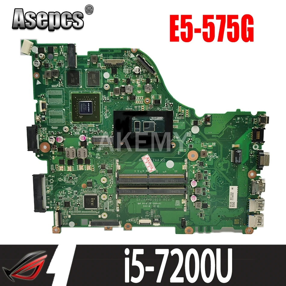 NBVEU11004 для ACER Aspire E5-575G F5-573G Материнская плата ноутбука F5-573 Mainboard DAZAAMB16E0 с I5-7200U GT940MX |