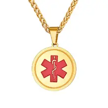 U7 Personalized Message Engraved EMC Tag with Medical Card Medal Medical Alert ID Tag Round Medal Necklace
U7 Personalized Message Engraved EMC Tag with Medical Card Medal Medical Alert ID Tag Round Medal Necklace