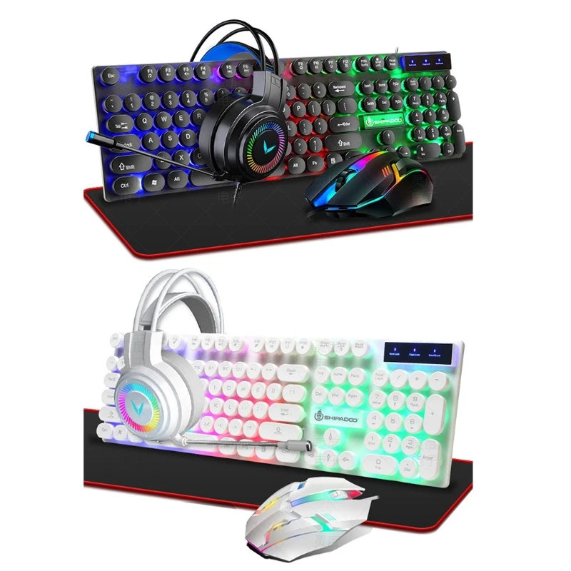 Gaming Keyboard and Mouse and Mouse Pad and Gaming Headset Wired LED RGB Backlight Bundle for Pc Gamer Work Study 4 in 1
Gaming Keyboard and Mouse and Mouse Pad and Gaming Headset Wired LED RGB Backlight Bundle for Pc Gamer Work Study 4 in 1