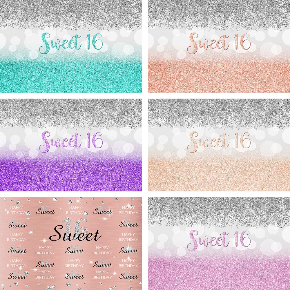 Mehofond Photography Background Sweet 16 for Girl Happy Birthday Gold Polka Dot Customize Party Photophone Backdrop Photo studio