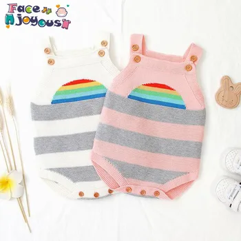 Spring Baby Knit Romper Infant Sweet Girl Knitted Rainbow Overalls Bunny Baby Jumpsuit Toddler Boys Clothes Roupa Menina
Spring Baby Knit Romper Infant Sweet Girl Knitted Rainbow Overalls Bunny Baby Jumpsuit Toddler Boys Clothes Roupa Menina