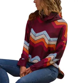 2020 New Women Long Sleeve Heap Collar Geometric Print Pullover Blouse Bottoming Sexy Sweater Women's Cotton Long Sleeve Top
2020 New Women Long Sleeve Heap Collar Geometric Print Pullover Blouse Bottoming Sexy Sweater Women's Cotton Long Sleeve Top