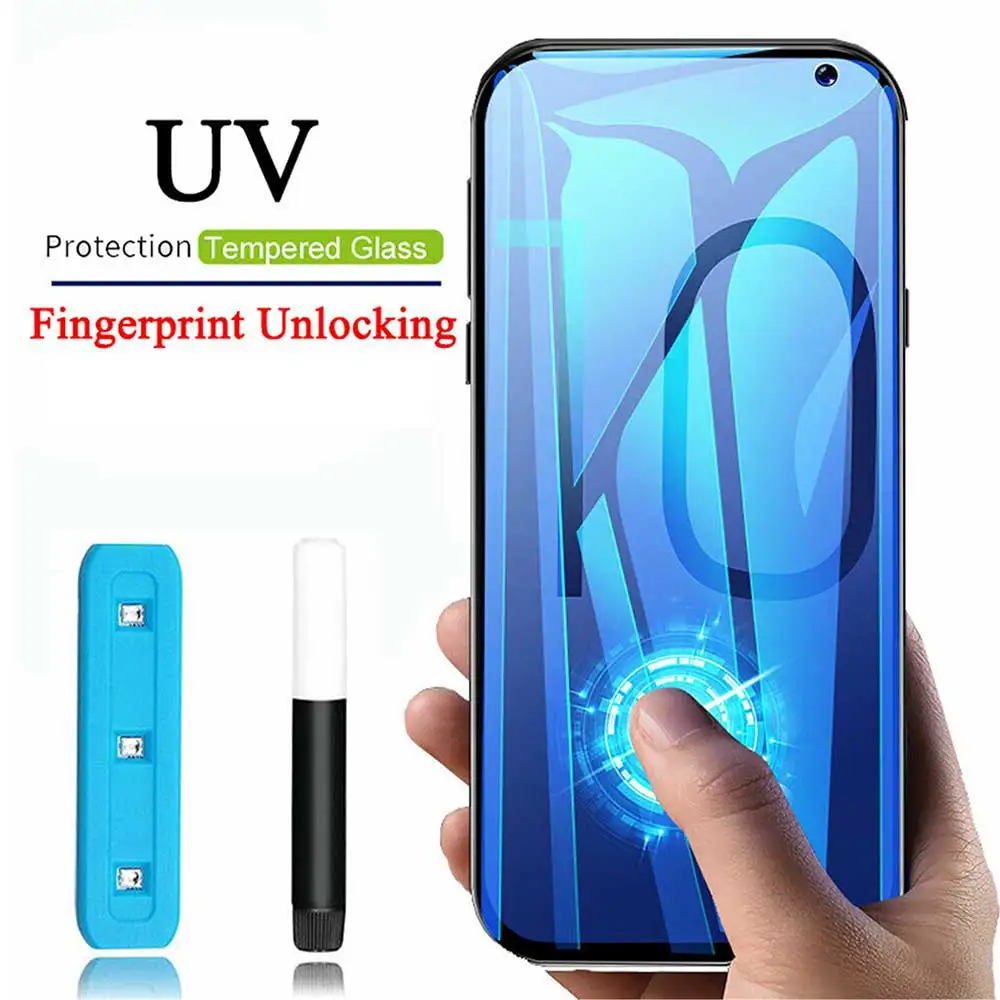 UV Liquid Tempered Flim For Samsung Galaxy Note10 Protective Tempered Glass HD Transparent Full Glue Screen Protector Glass
UV Liquid Tempered Flim For Samsung Galaxy Note10 Protective Tempered Glass HD Transparent Full Glue Screen Protector Glass