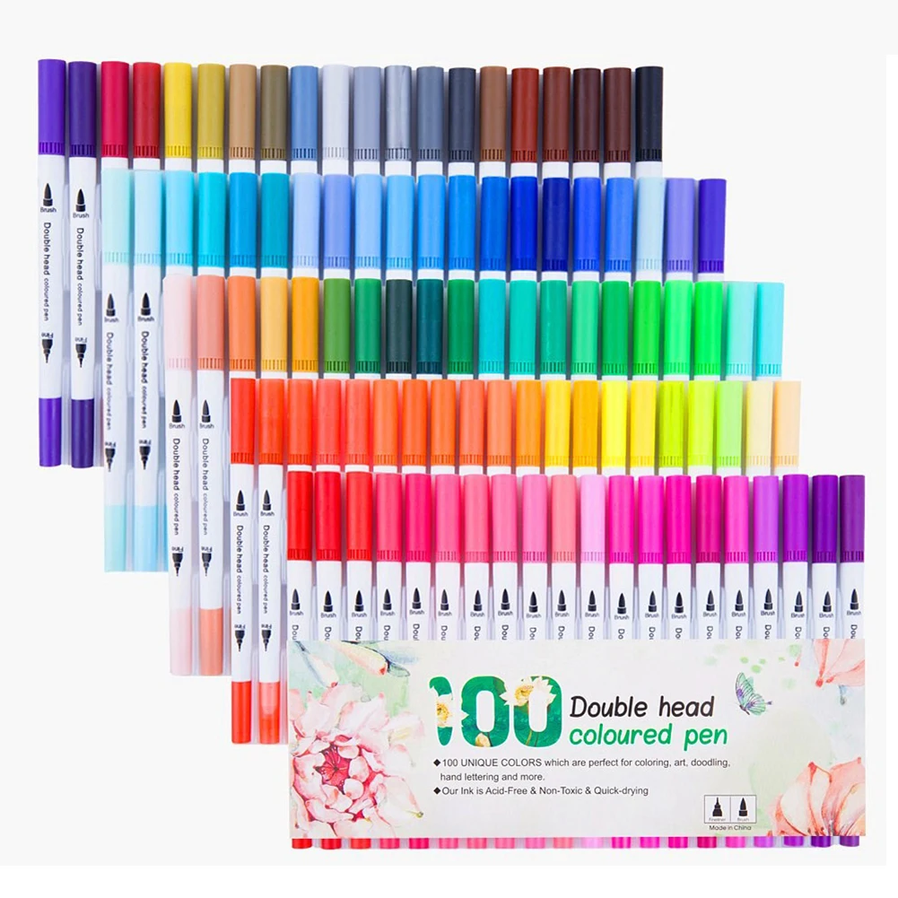 12/24/36/48/60/80/100 Colors set Dual Tip Drawing Painting Watercolor Art Marker Pens Brush Pen for School Supplies Stationery
12/24/36/48/60/80/100 Colors set Dual Tip Drawing Painting Watercolor Art Marker Pens Brush Pen for School Supplies Stationery