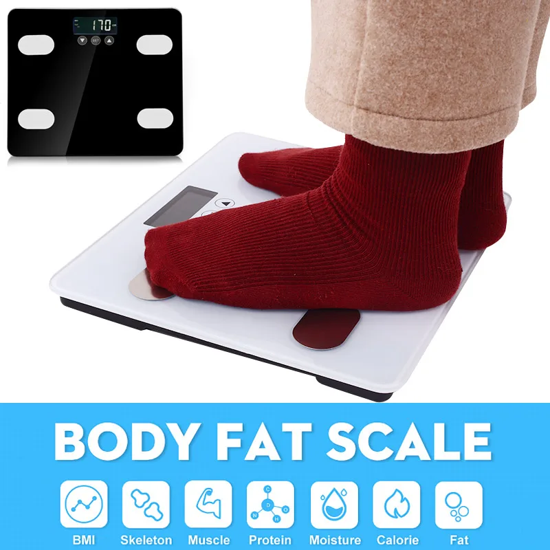 Glass Platform Touch Body Fat Scale Monitoring Health Instruments Weighing Tools Universal Portable Black White Calorie Bone
Glass Platform Touch Body Fat Scale Monitoring Health Instruments Weighing Tools Universal Portable Black White Calorie Bone