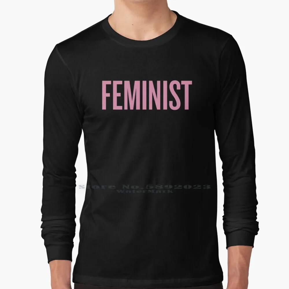 Феминистская футболка с длинным рукавом 100% натуральный хлопок большой Размеры