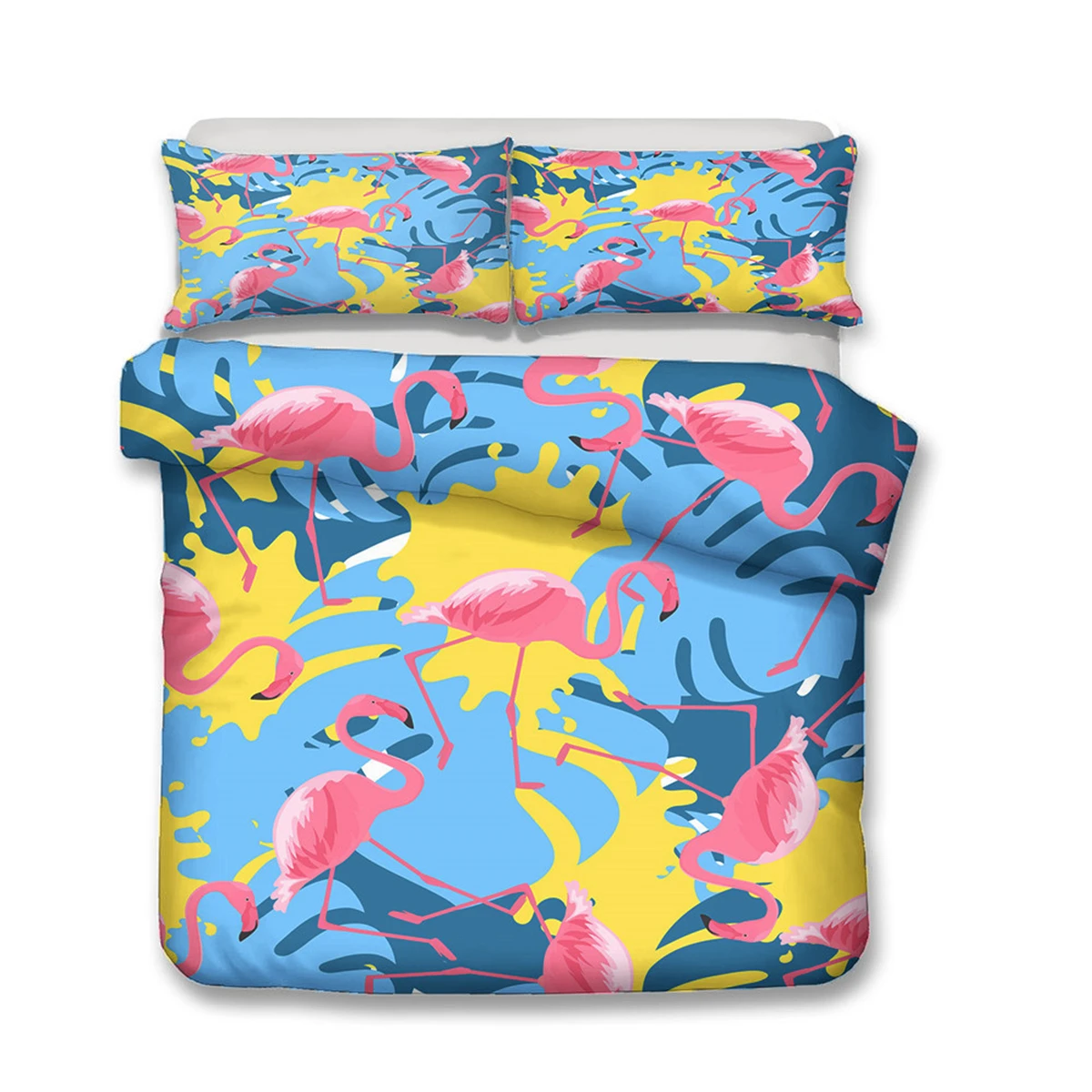 Home Textile Blue Yellow Bedding Pink Flamingo Monstera Plant Duvet Cover Pillowcase Kid Decor Bed Set Single Double Quilt Cover
Home Textile Blue Yellow Bedding Pink Flamingo Monstera Plant Duvet Cover Pillowcase Kid Decor Bed Set Single Double Quilt Cover
