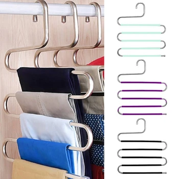 5 layers S Shape MultiFunctional Clothes Hangers Pants Storage Hangers Cloth Rack Multilayer Storage Cloth Hanger 1PC
5 layers S Shape MultiFunctional Clothes Hangers Pants Storage Hangers Cloth Rack Multilayer Storage Cloth Hanger 1PC