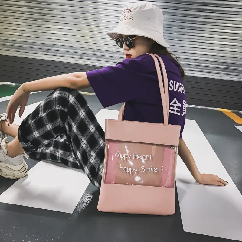 Summer 2019 new women's bag PU shoulder bag tide transparent jelly bag simple Joker portable bag
Summer 2019 new women's bag PU shoulder bag tide transparent jelly bag simple Joker portable bag