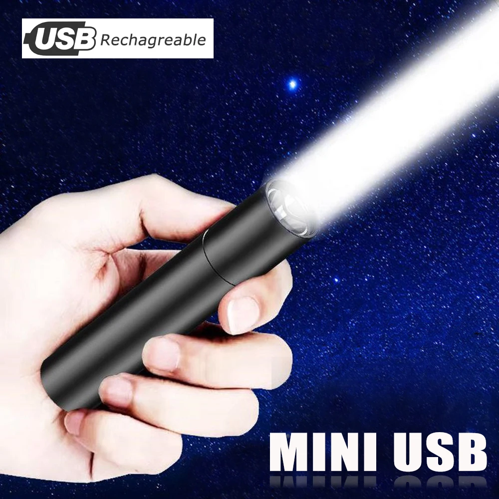 Zoom Usb Перезаряжаемые фонарик Мощность банк Фонарь для самозащиты небольшой Фул