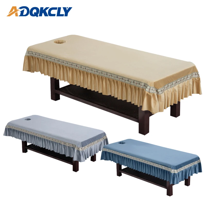 Embroidered Solid Beauty Massage Bed sheet Skin-friendly Flannel with skirt Massage sheet for SPA Treatment Bed Cover 9 colors
Embroidered Solid Beauty Massage Bed sheet Skin-friendly Flannel with skirt Massage sheet for SPA Treatment Bed Cover 9 colors