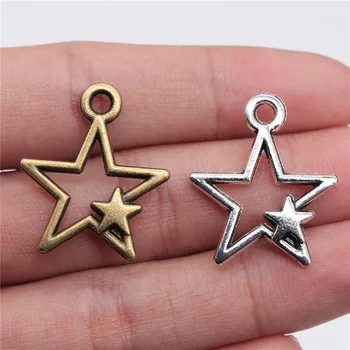 WYSIWYG 10pcs 27x21mm 2 Colors Antique Silver Color Antique Bronze Plated Star Charm Star Hollow Pendants Star Pendants Charm 
WYSIWYG 10pcs 27x21mm 2 Colors Antique Silver Color Antique Bronze Plated Star Charm Star Hollow Pendants Star Pendants Charm