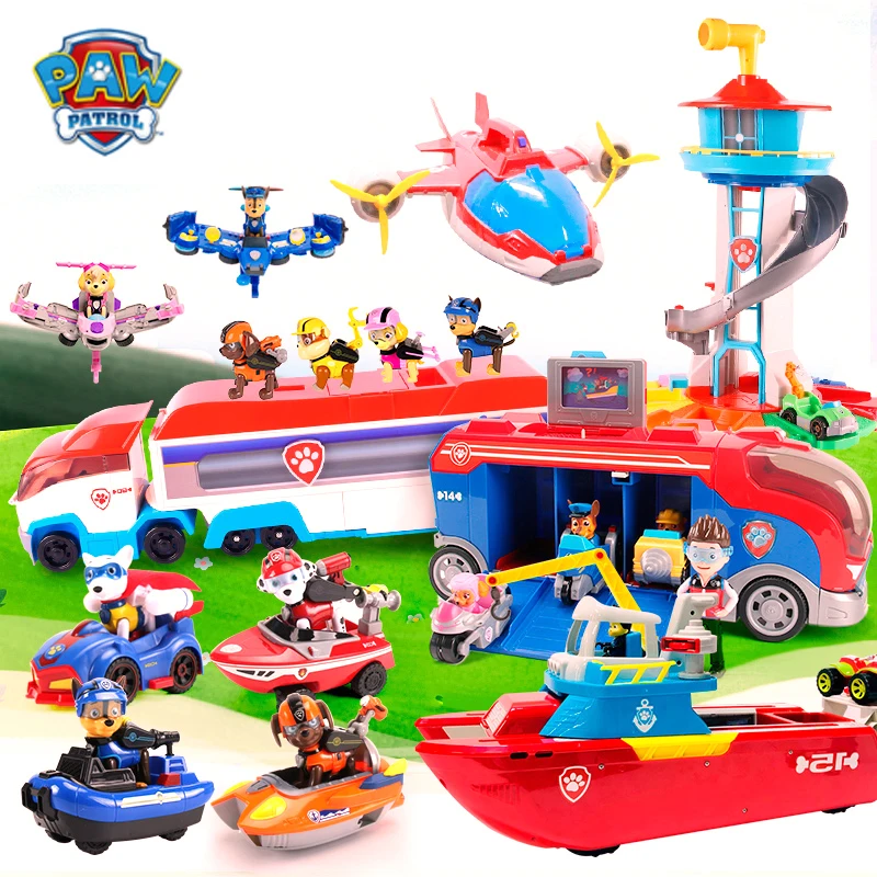 

PAW PATROL Toys Sets Pull Back Car Patrulla Canina Puppy dog Rescue Team cars Lookout Tower with music for kids Christmas gifts