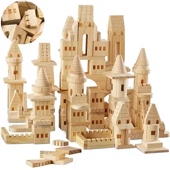 66 Pcs Wooden Castle Building Blocks Set Toy Solid Pine Wood Block Playset Kit for Kids, Toddlers, Boys, and Girls, Fantasy Med
66 Pcs Wooden Castle Building Blocks Set Toy Solid Pine Wood Block Playset Kit for Kids, Toddlers, Boys, and Girls, Fantasy Med