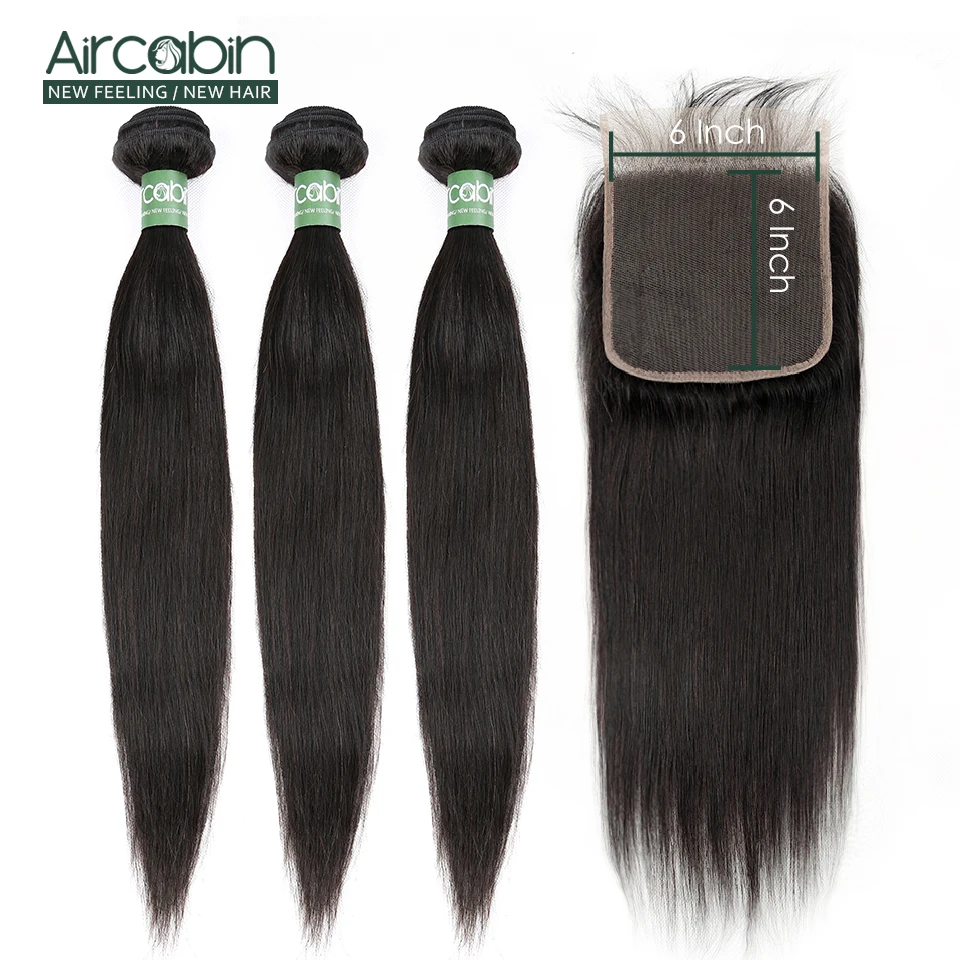 Aircabin Straight Hair Bundles With 6x6 Closure Brazilian Remy Human Hair Natural Color Bundle Medium Brown Swiss Lace Closure
Aircabin Straight Hair Bundles With 6x6 Closure Brazilian Remy Human Hair Natural Color Bundle Medium Brown Swiss Lace Closure