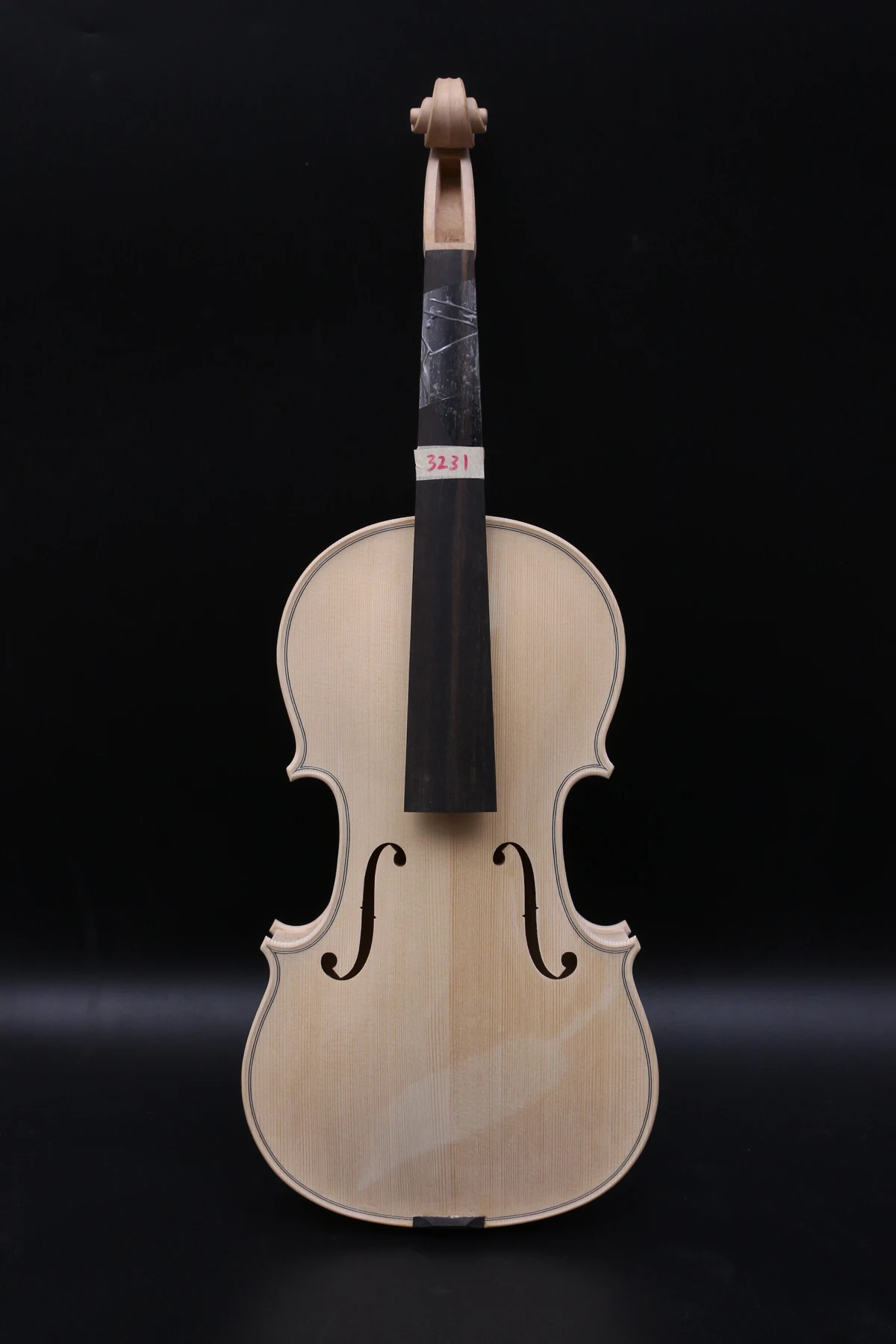 

Unfinished Violin 4/4 Full Size White violin One piece flame maple Spruce wood Hand Made Violin Kit #3231