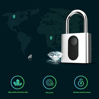 GS40F Smart Fingerprint Padlock USB Rechargeable Lock Gym Cabinet Fingerprint Lock Dormitory Warehouse Anti-Theft Lock
GS40F Smart Fingerprint Padlock USB Rechargeable Lock Gym Cabinet Fingerprint Lock Dormitory Warehouse Anti-Theft Lock