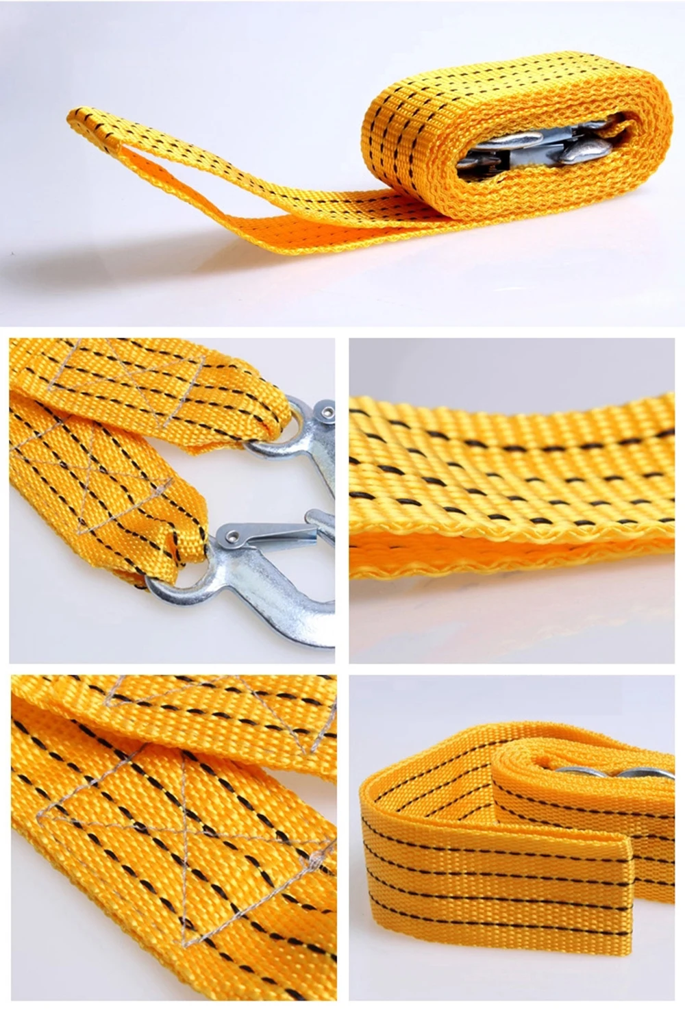 Generic 5 Tons Car Tow Cable Towing S Tow Rope With Hooks For Heavy