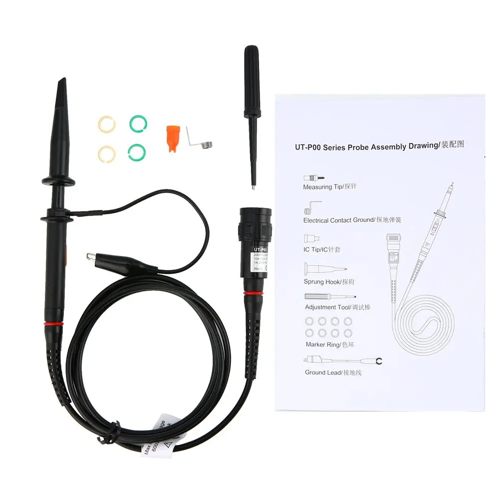 UT-P05 Passive Probe 200MHz Oscilloscope Part Measuring Osciloscopio Accessory Testing Tip 600V DC PKAC CAT
UT-P05 Passive Probe 200MHz Oscilloscope Part Measuring Osciloscopio Accessory Testing Tip 600V DC PKAC CAT