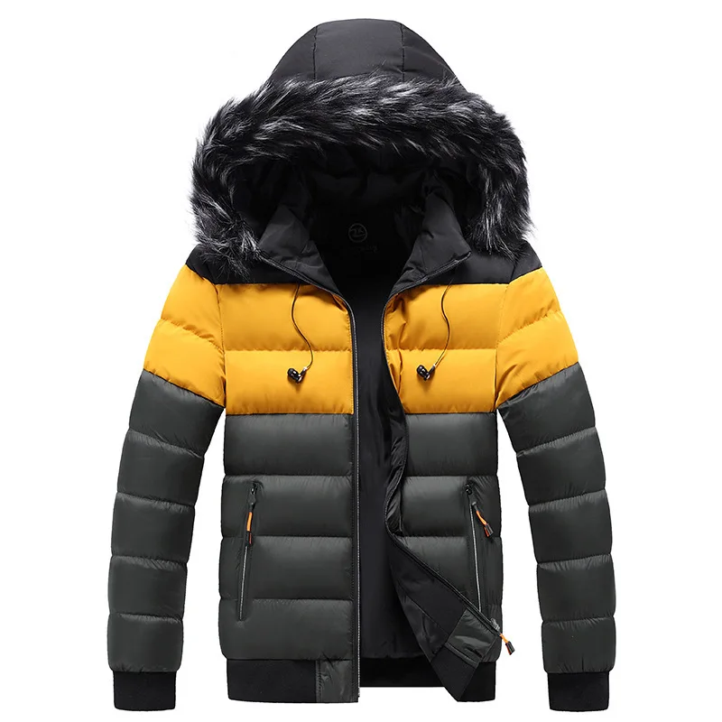 Men's Down Jacket Winter Hooded Jacketcotton-padded Jacket Warmth and Windproof Color Matching Men's Casual Jacketdetachable Hat
Men's Down Jacket Winter Hooded Jacketcotton-padded Jacket Warmth and Windproof Color Matching Men's Casual Jacketdetachable Hat