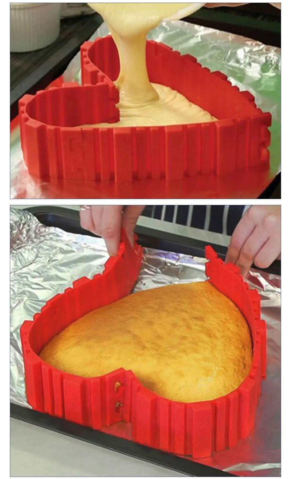 4 Pcs Silicone Bakeware Set in Square Rectangular Round and Heart Shape for Baking Cakes and Pastries in Microwave Oven of Home Kitchen 3 4 Pcs Silicone Bakeware Set in Square Rectangular Round and Heart Shape for Baking Cakes and Pastries in Microwave Oven of Home Kitchen 8