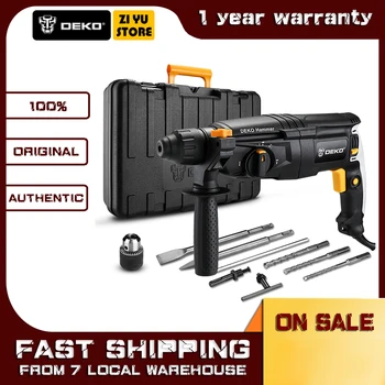 DEKO 220V 26mm 4 Functions AC Electric Rotary Hammer Electric Impact Drill with BMC and Accessories 
DEKO 220V 26mm 4 Functions AC Electric Rotary Hammer Electric Impact Drill with BMC and Accessories