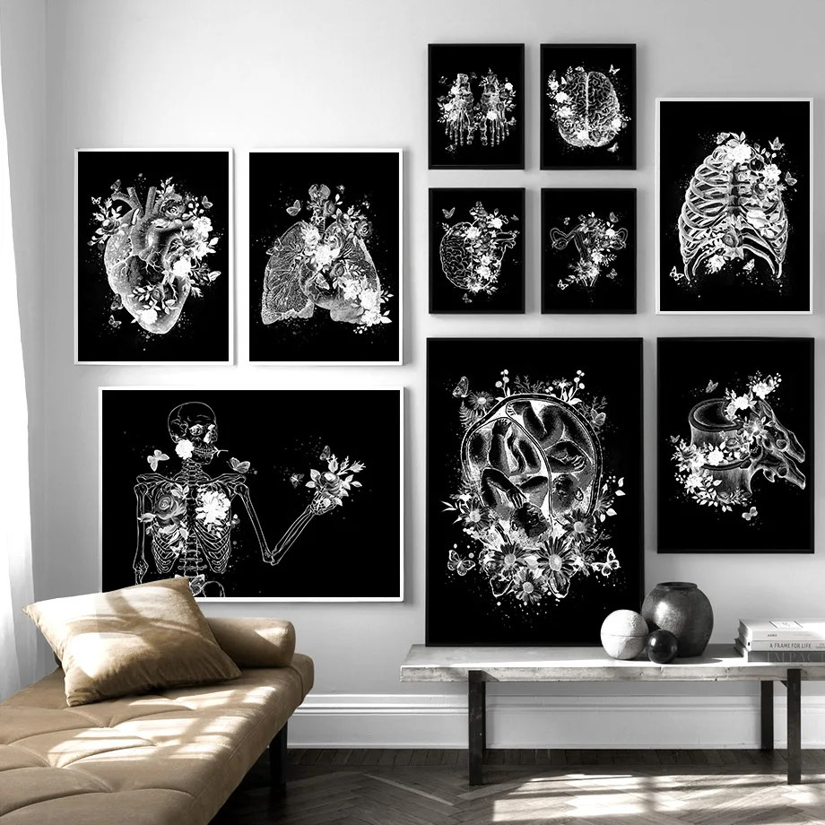 Black White Anatomy skeleton Poster Wall Art Canvas Painting Nordic Posters And Prints Wall Pictures For Doctor Office Decor
Black White Anatomy skeleton Poster Wall Art Canvas Painting Nordic Posters And Prints Wall Pictures For Doctor Office Decor