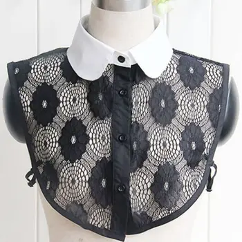 Women Female Hollow Out Embroidery Black Floral Lace Fake Collar White Round Lapel Sweater Detachable Half-Shirt Blouse
Women Female Hollow Out Embroidery Black Floral Lace Fake Collar White Round Lapel Sweater Detachable Half-Shirt Blouse
