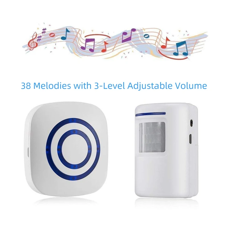 Smart Doorbell Wireless Motion Sensor Detector Entry Door Bell Alarm Doorbell Chimes Office Home Security
Smart Doorbell Wireless Motion Sensor Detector Entry Door Bell Alarm Doorbell Chimes Office Home Security