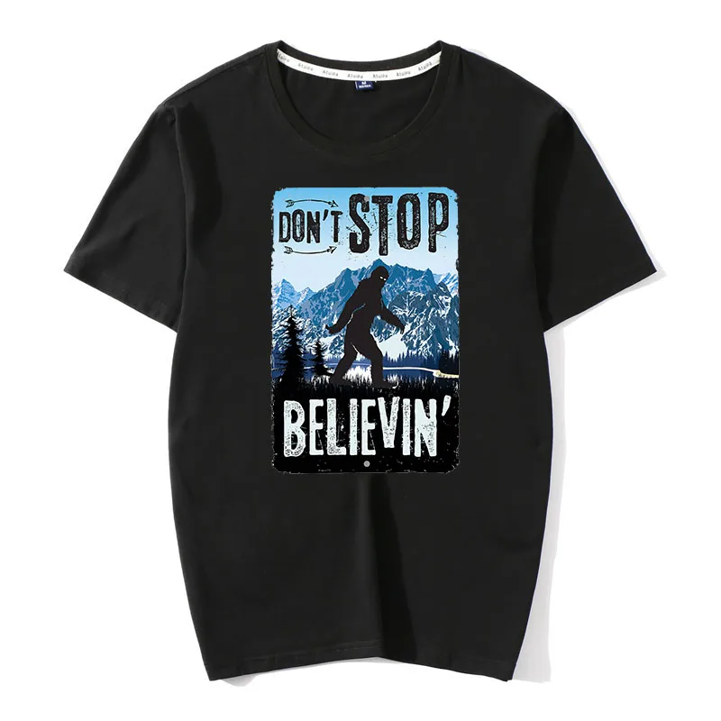 New 100% Cotton Novelty Men T shirt Printe Don't Stop Believin Funny Sasquatch Bigfoot Believer Shirt Streetwear Aesthetic Tops
New 100% Cotton Novelty Men T shirt Printe Don't Stop Believin Funny Sasquatch Bigfoot Believer Shirt Streetwear Aesthetic Tops