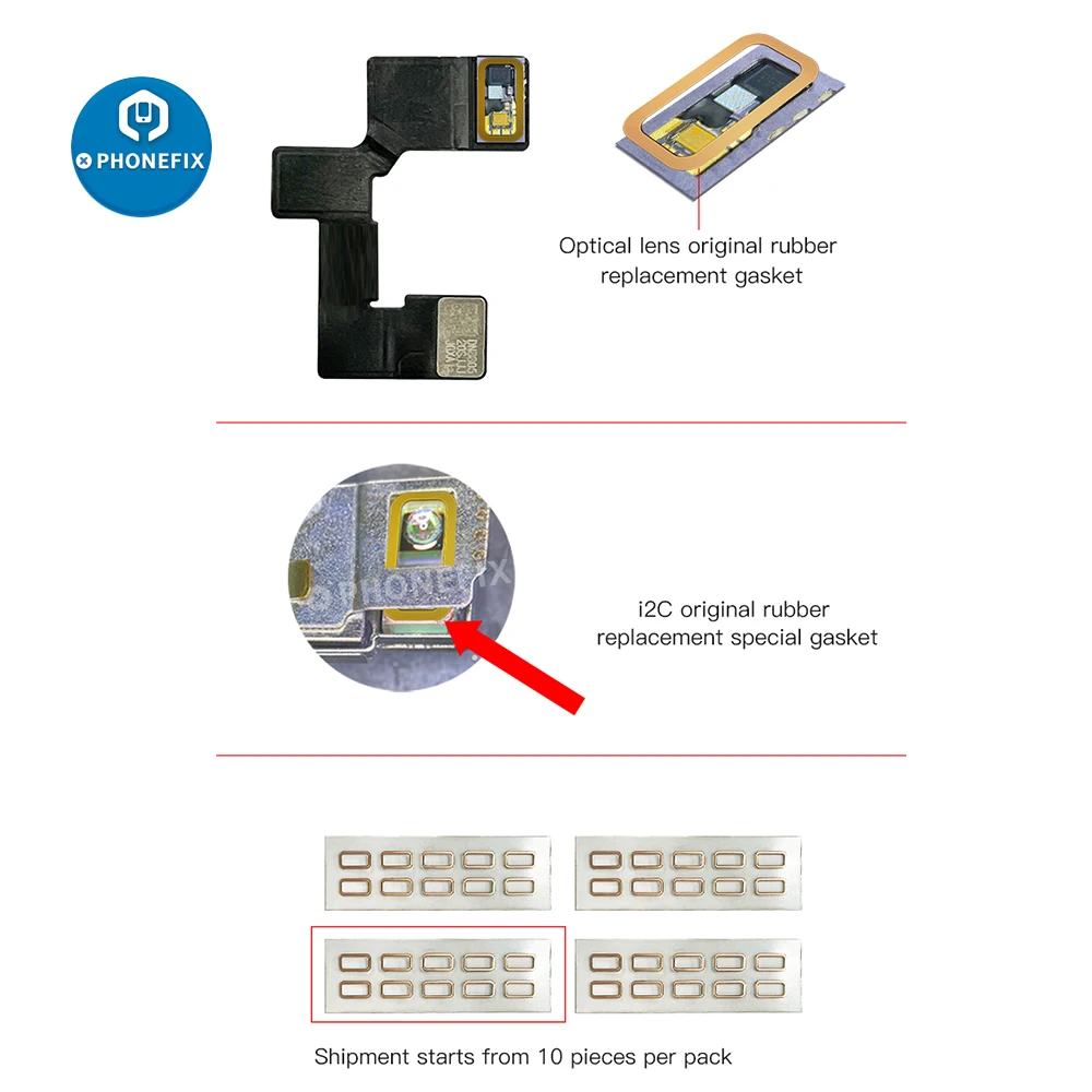 

i2C Optical Lens Dot Matrix Face ID Repair Face ID Location Replacement Gasket Phone Face Apron Gasket for iPhone X-12Pro Max