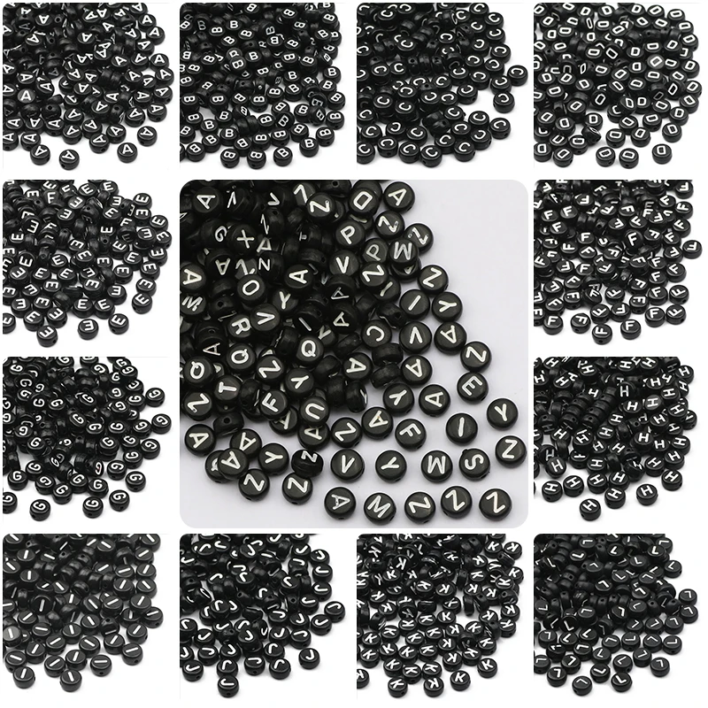 4x7mm Flat Round Acrylic Letter Beads Black White Alphabet Spacer Beads For Handmade Necklace Bracelet Jewelry Making DIY Crafts
4x7mm Flat Round Acrylic Letter Beads Black White Alphabet Spacer Beads For Handmade Necklace Bracelet Jewelry Making DIY Crafts