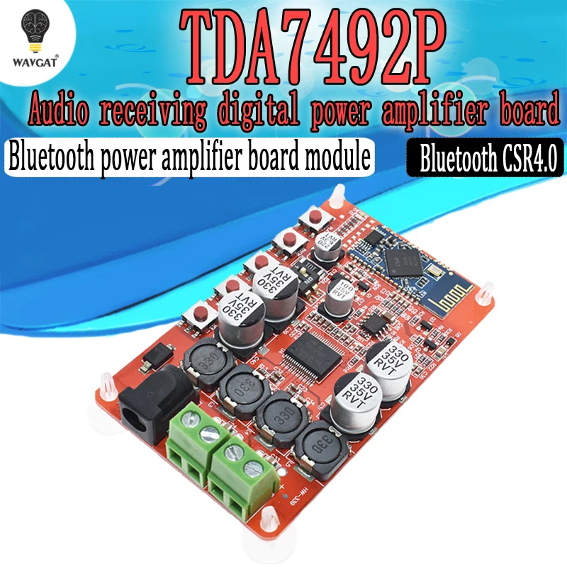 Плата цифрового усилителя TDA7492P 50 Вт + чип CSP8635 Bluetooth 4 0 аудиоресивера BT детали